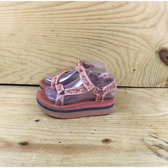 Teva Anna Sui Womens 6 Pink Universal Platform Sandals Lollipop Limited Edition - Picture 1 of 9